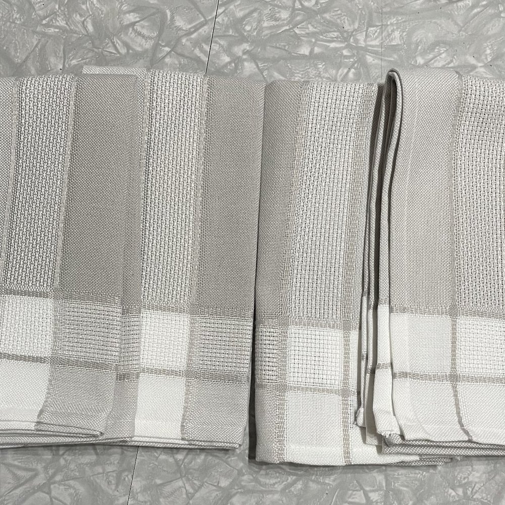 SIMONS Faux Linen-border Jacquard Napkins Set of 4 NWOT